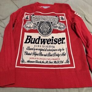 Budweiser King of Beers Red Crewneck Sweater for Men Vintage Size Small